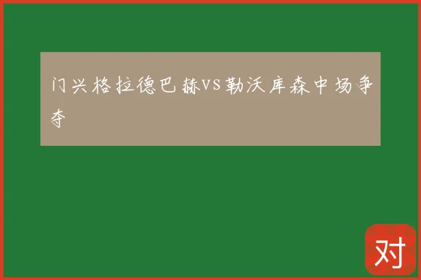 门兴格拉德巴赫vs勒沃库森中场争夺